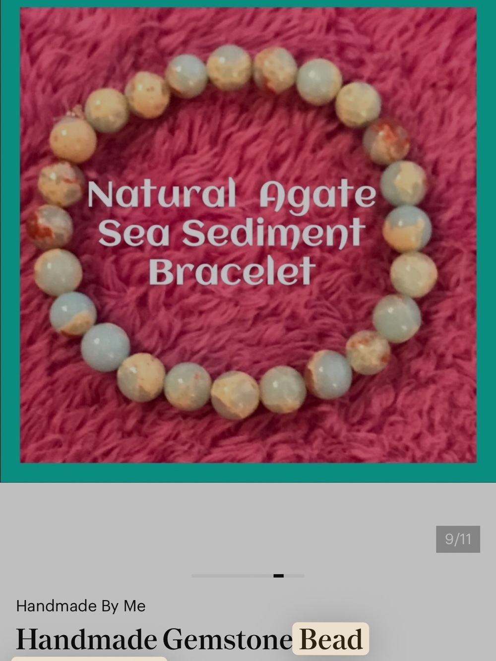 Handmade Natural Agate Sea Sediment Bracelet - Blue & Yellow